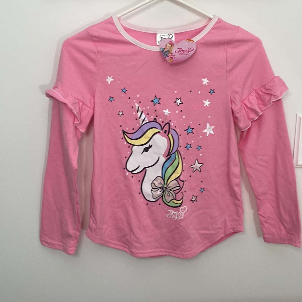 Jojo Siwa Girl size 10/12 long sleeve top with unicorn picture.